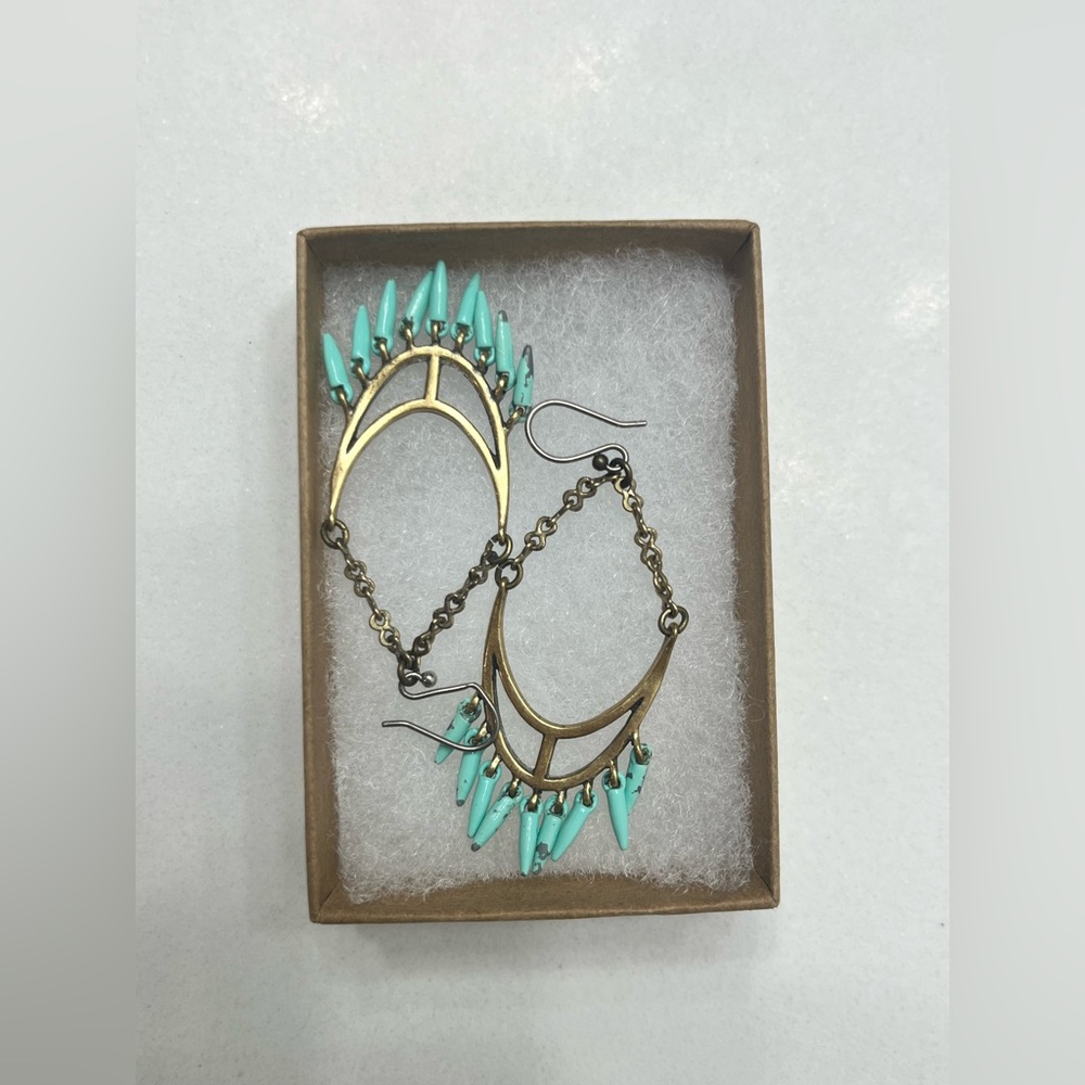 Lucky Brand Turquoise and Gold Women's Earrings